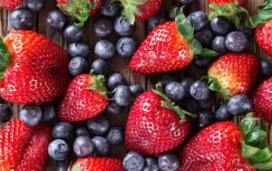 blueberries and strawberries